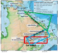 Abb. 1: Untersuchungsgebiet der vierten Expeditionswoche (lila gerahmt)