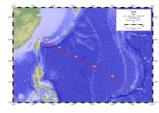 Karte Anfahrt zum Arbeitsgebiet im Okinawatrog zwischen Japan und Taiwan