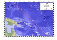 Karte Transit von Suva (Fidschi) nach Guam, einer Insel des Marianenbogens