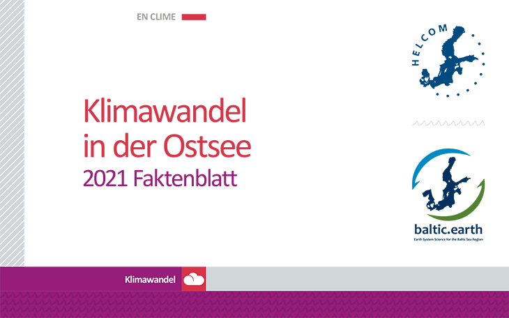 Titelblatt des 2021-Faktenblattes "Klimawandel in der Ostsee"